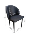 SILLA LISA TAPIZADO EN CUERINA COLOR NEGRO