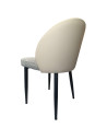 SILLA LISA EN TELA LINO COLOR GRIS OSCURO CON CUERINA BEIGE