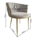 SILLA ESTEFANO TELA VELVET  GRIS