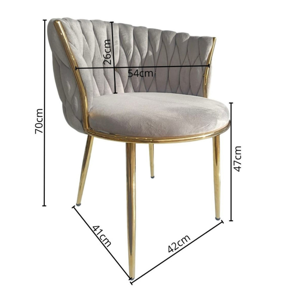 SILLA ESTEFANO TELA VELVET  GRIS