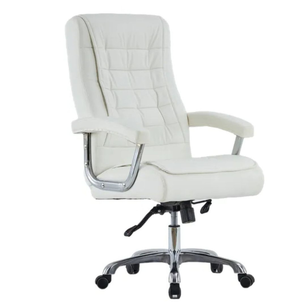 SILLON GERENCIAL ARABIA DE CUERINA BLANCA