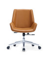 SILLON  MONACO BAJO EN TAPIZ DE CUERINA NARANJA CON ESPALDAR BLANCO