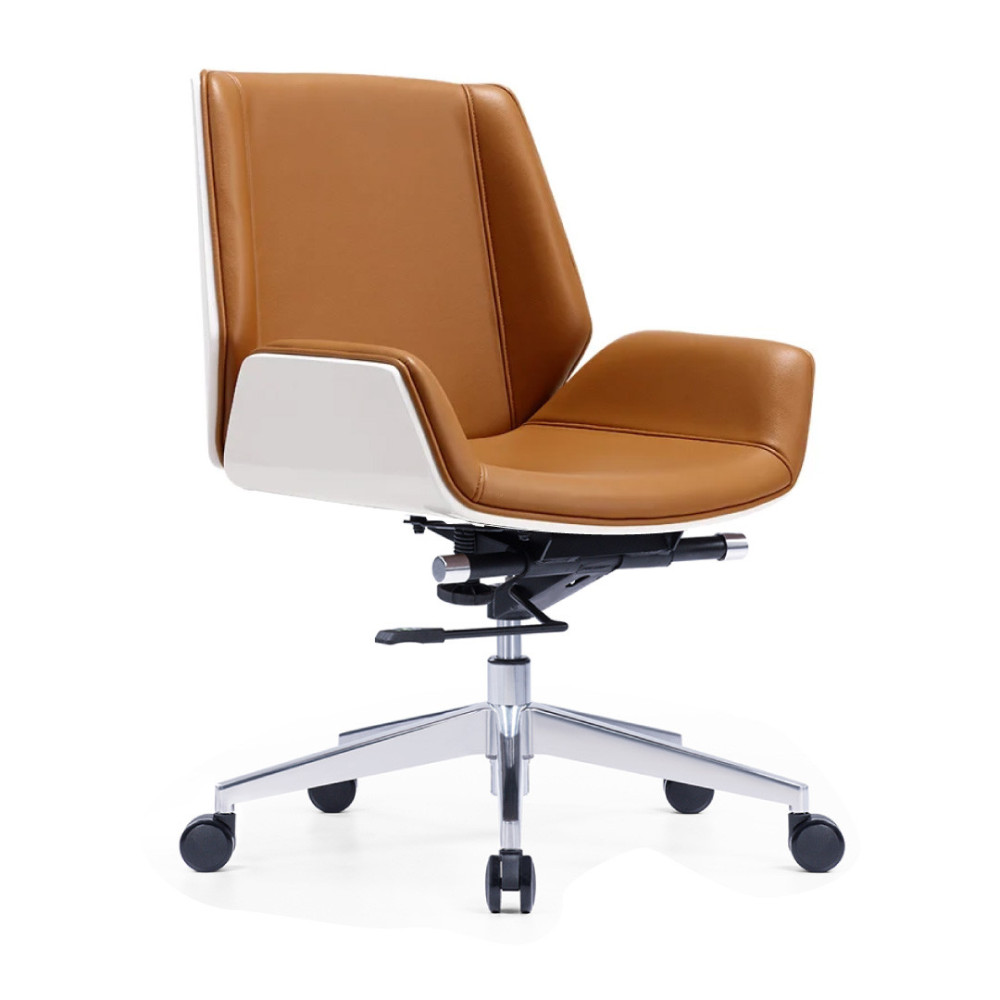 SILLON  MONACO BAJO EN TAPIZ DE CUERINA NARANJA CON ESPALDAR BLANCO