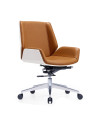 SILLON  MONACO BAJO EN TAPIZ DE CUERINA NARANJA CON ESPALDAR BLANCO