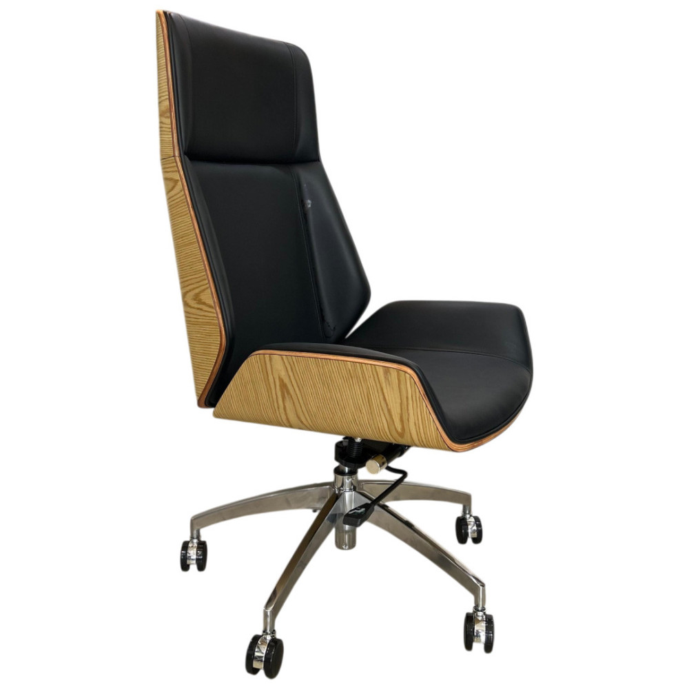 SILLON MONACO ALTO EN TAPIZ DE CUERINA NEGRA CON ESPALDAR DUNA