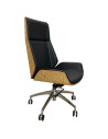 SILLON MONACO ALTO EN TAPIZ DE CUERINA NEGRA CON ESPALDAR DUNA