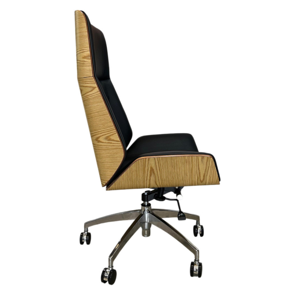 SILLON MONACO ALTO EN TAPIZ DE CUERINA NEGRA CON ESPALDAR DUNA