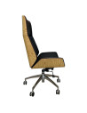 SILLON MONACO ALTO EN TAPIZ DE CUERINA NEGRA CON ESPALDAR DUNA