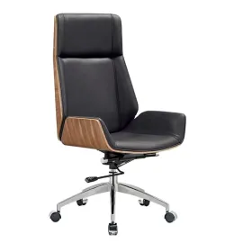 SILLON  MONACO ALTO EN NEGRO CON ESPALDAR CAFE