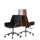 SILLON  MONACO ALTO EN NEGRO CON ESPALDAR CAFE