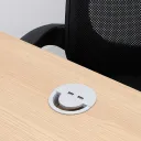 PASACABLE REDONDO CON USB COLOR BLANCO