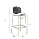 SILLA BAR LAYA CUERPO BLANCO Y ESPALDAR GRIS