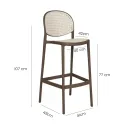 SILLA BAR LAYA CUERPO GRIS  ESPALDAR BLANCO