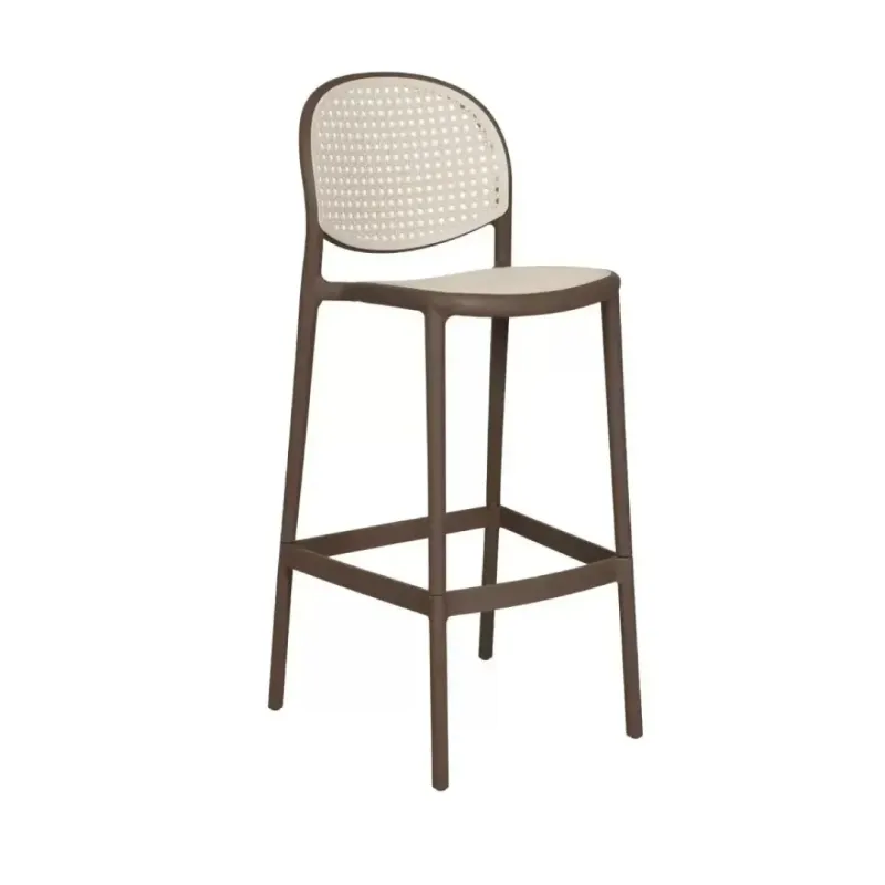 SILLA BAR LAYA CUERPO GRIS  ESPALDAR BLANCO