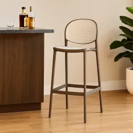 SILLA BAR LAYA CUERPO GRIS  ESPALDAR BLANCO 2