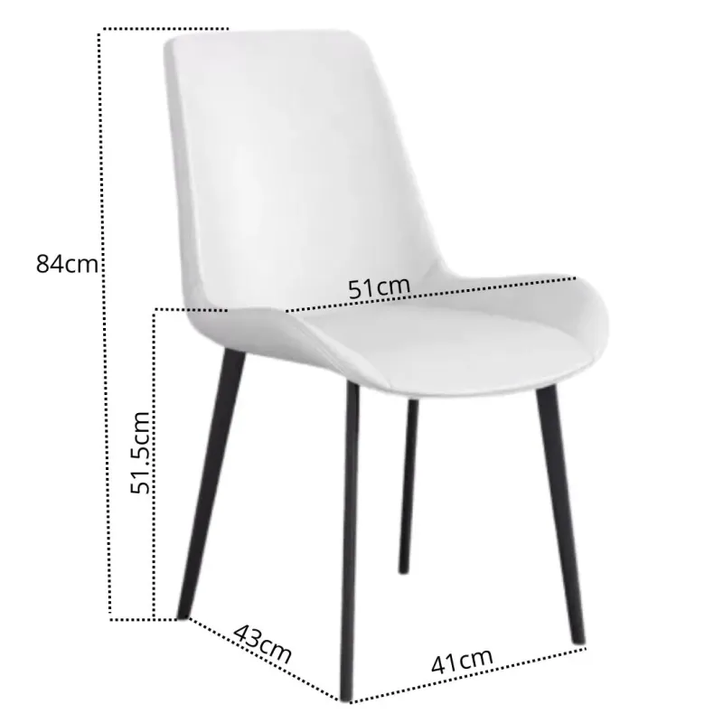 SILLA GABI FIJA EN COLOR BLANCO