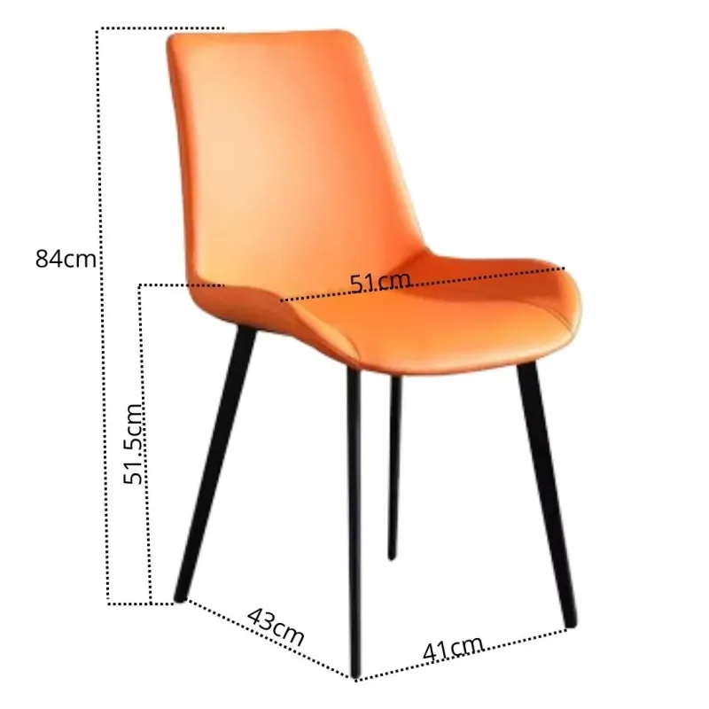 SILLA GABI FIJA EN COLOR NARANJA