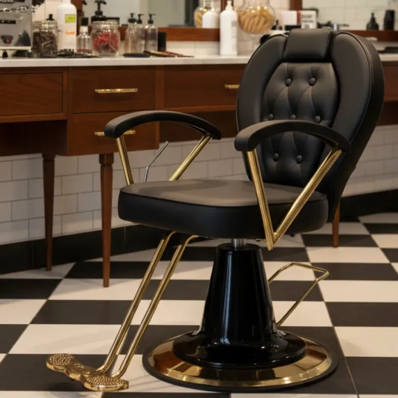 SILLA PELUQUERO VIENA COLOR NEGRO