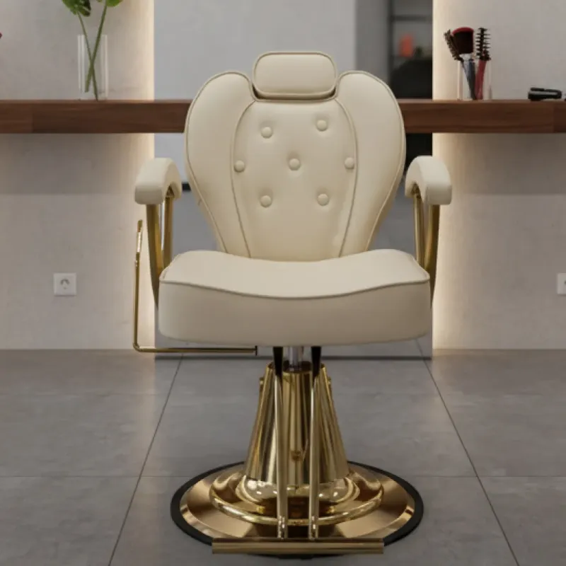 SILLA PELUQUERO VIENA COLOR BEIGE