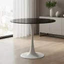 MESA FRIDA REDONDA EN MARMOL NEGRO