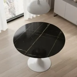 MESA FRIDA REDONDA EN MARMOL NEGRO 2