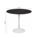 MESA FRIDA REDONDA EN MARMOL NEGRO