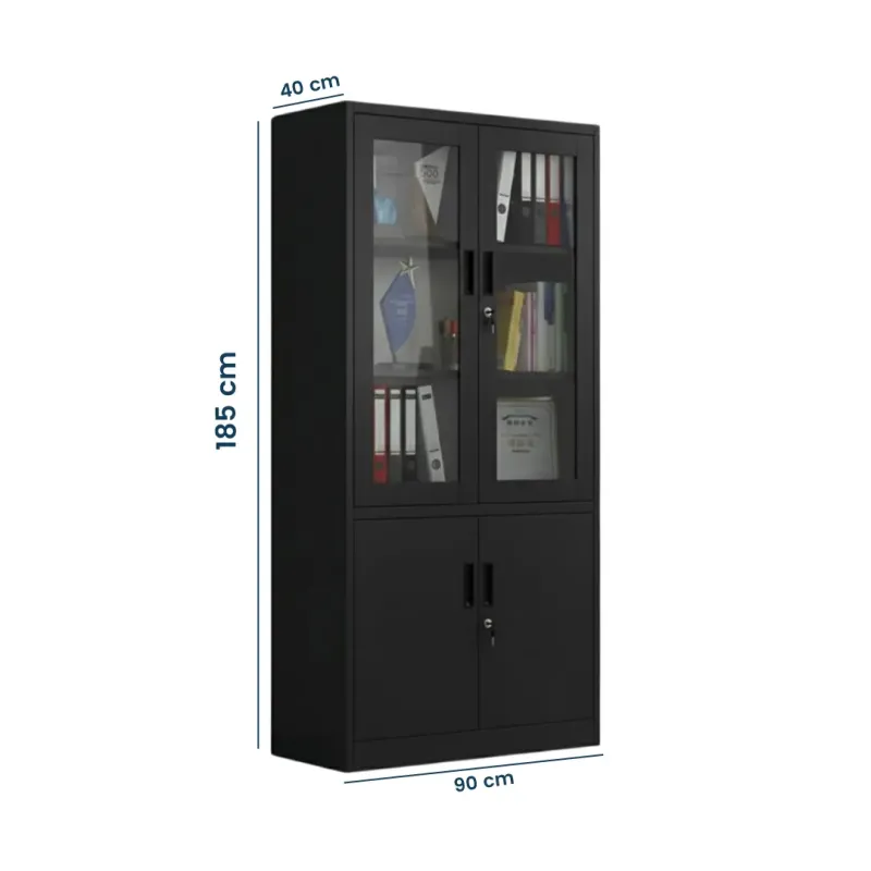 LIBRERO METALICO LAUTARO COLOR NEGRO