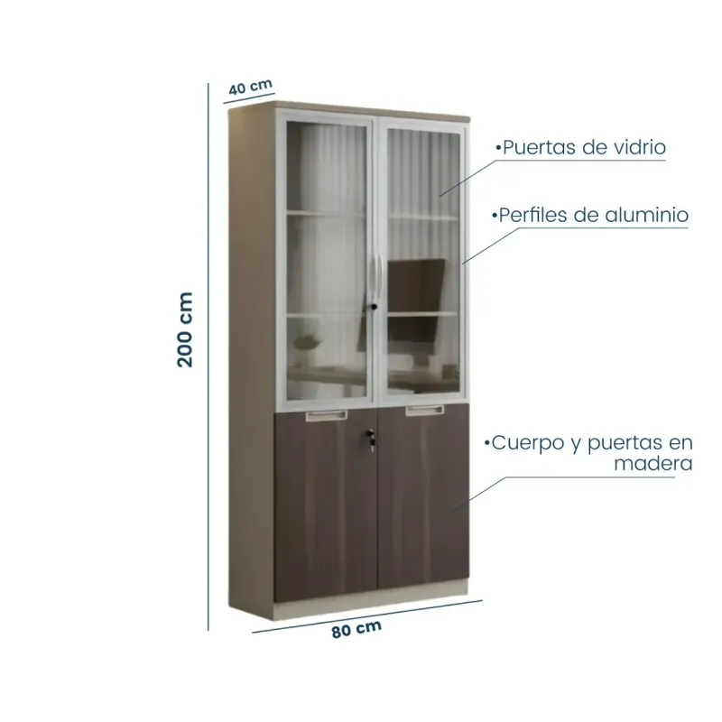 BIBLIOTECA ELITE BEIGE 80CM MADERA