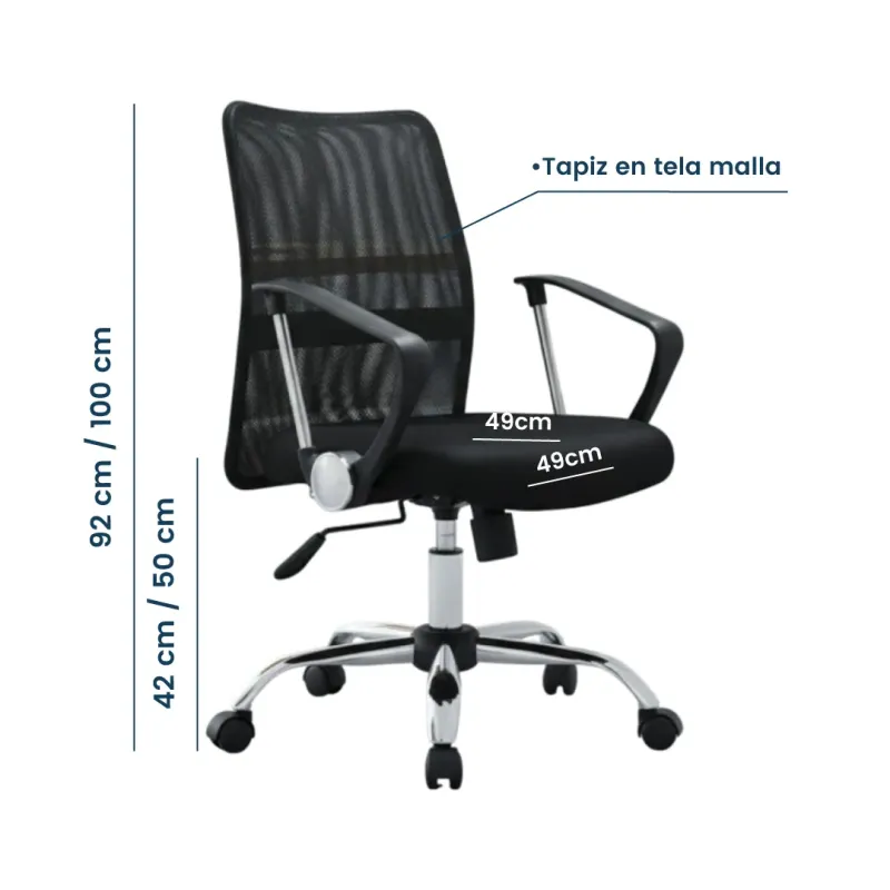 SILLA OFICINA ANNA COLOR NEGRO
