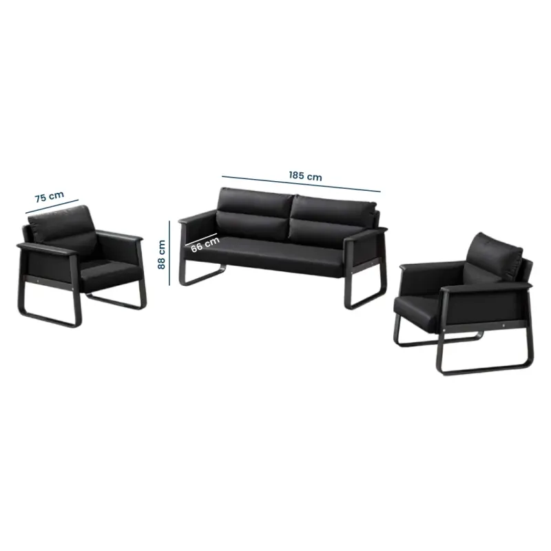 SET DE SOFAS FRANCIA NEGRO