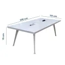 MESA REUNION ADONIS PORCELANATO 230CM