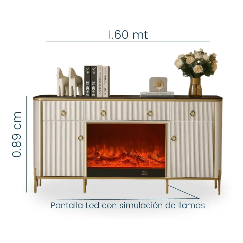 CREDENSA PANDORA 160CM COLOR CREMA