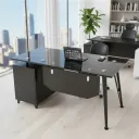 ESCRITORIO OFICINA ALEXA NEGRO 120CM