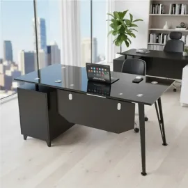 ESCRITORIO OFICINA ALEXA NEGRO 120CM