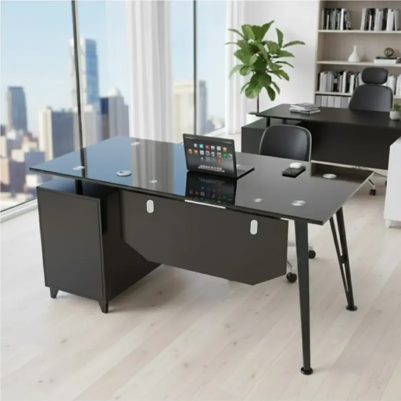 ESCRITORIO OFICINA ALEXA NEGRO 120CM