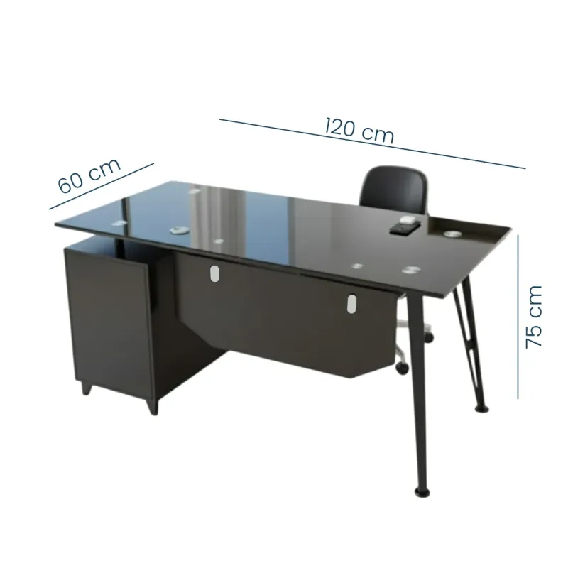 ESCRITORIO OFICINA ALEXA NEGRO 120CM