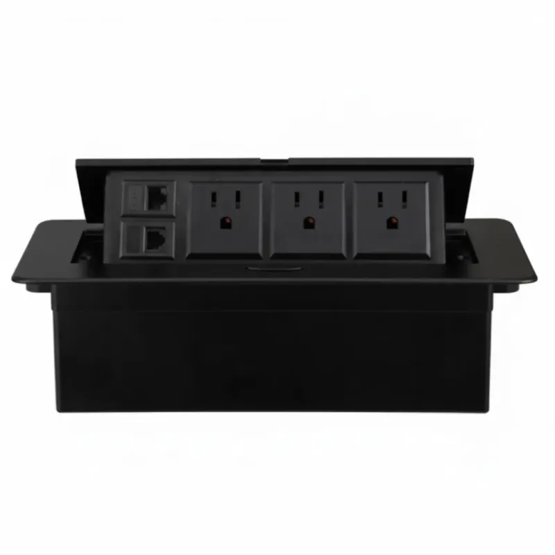 TOMA CORRIENTE TIPO PUSH RG45 COLOR NEGRO