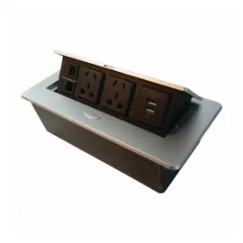 TOMACORRIENTE TIPO PUSH COLOR GRIS