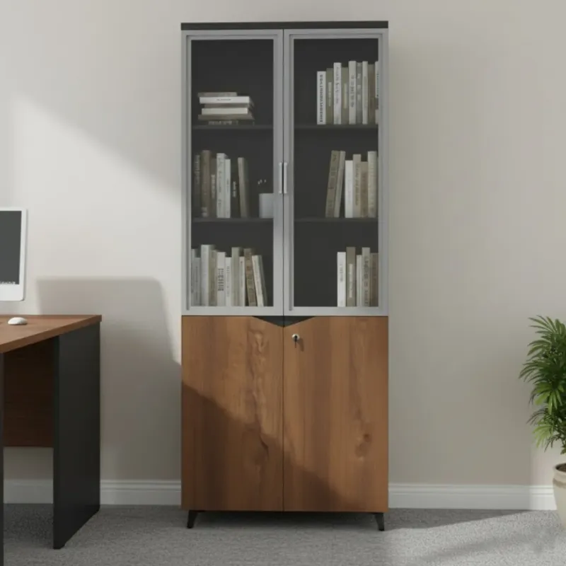 BIBLIOTECA ELITE 80CM NEGRO/CAFE