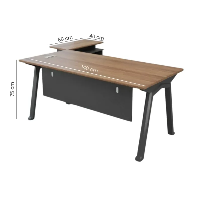 ESCRITORIO OFICINA VERENICE CAFÉ- NEGRO 140CM