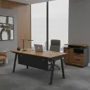 ESCRITORIO OFICINA VERENICE CAFÉ- NEGRO 140CM