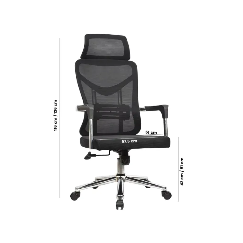 SILLA OFICINA MAYORCA COLOR NEGRO