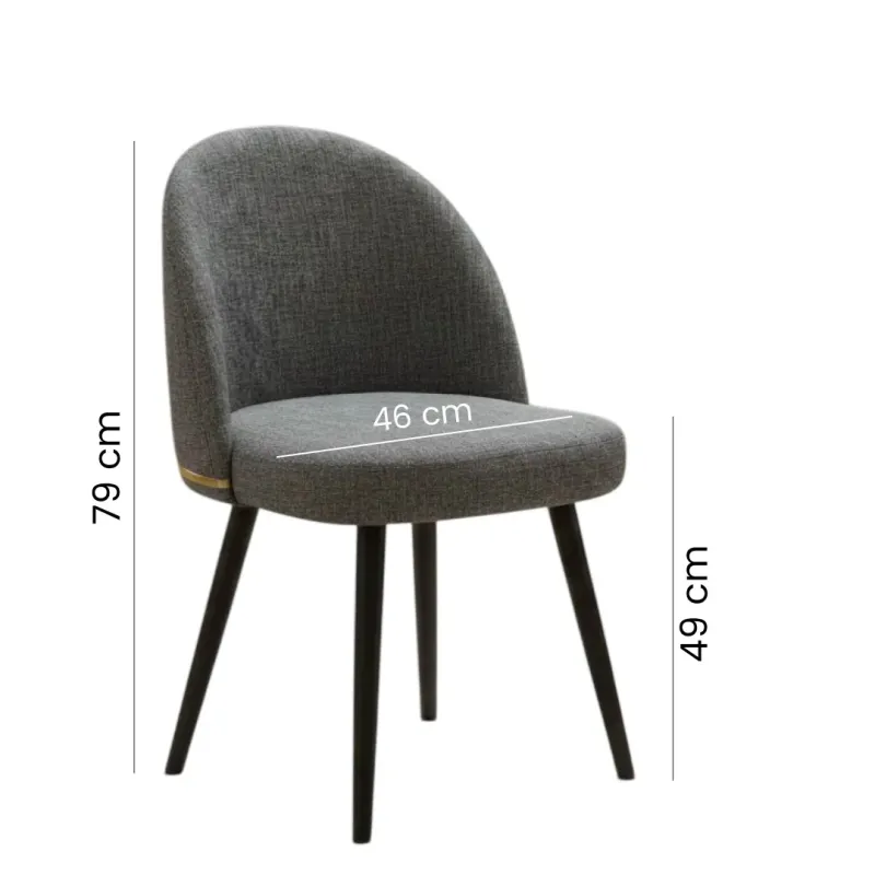 SILLA RYAN EN COLOR GRIS OSCURO