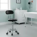 TABURETE ZOE RODANTE NEGRO