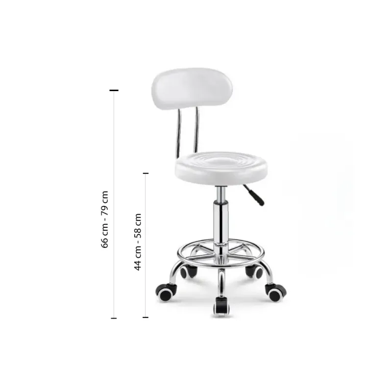 TABURETE ZOE RODANTE BLANCO