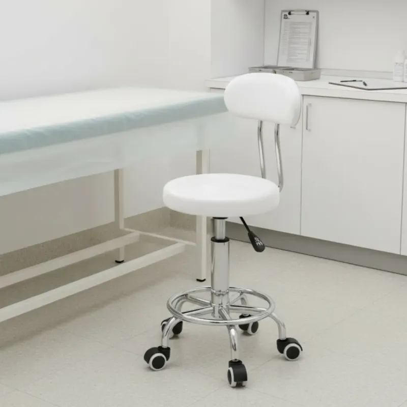 TABURETE ZOE RODANTE BLANCO