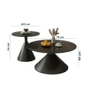 MESA CENTRO MINA  MARMOLEADA NEGRA