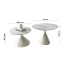 MESA CENTRO MINA  MARMOLEADA BLANCA