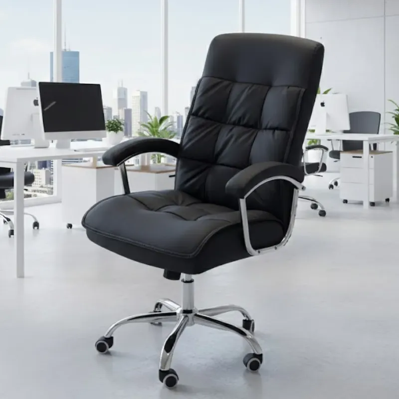SILLON ARON CUERO SINTETICO COLOR NEGRO