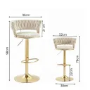 SILLA BAR KIARA BEIGE CON BASE DORADA